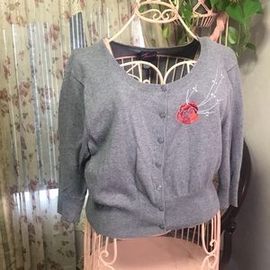 Torrid Half Cardigan / Shrug Sweater with 1/3 sleeve.